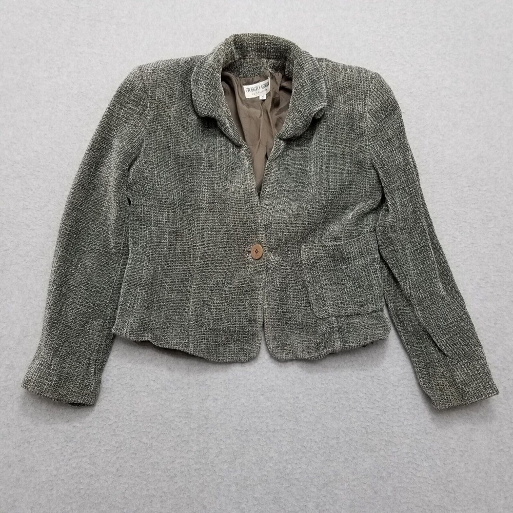 Giorgio Armani Blazer Womens 6 Beige Button Casual Made In Italy 40